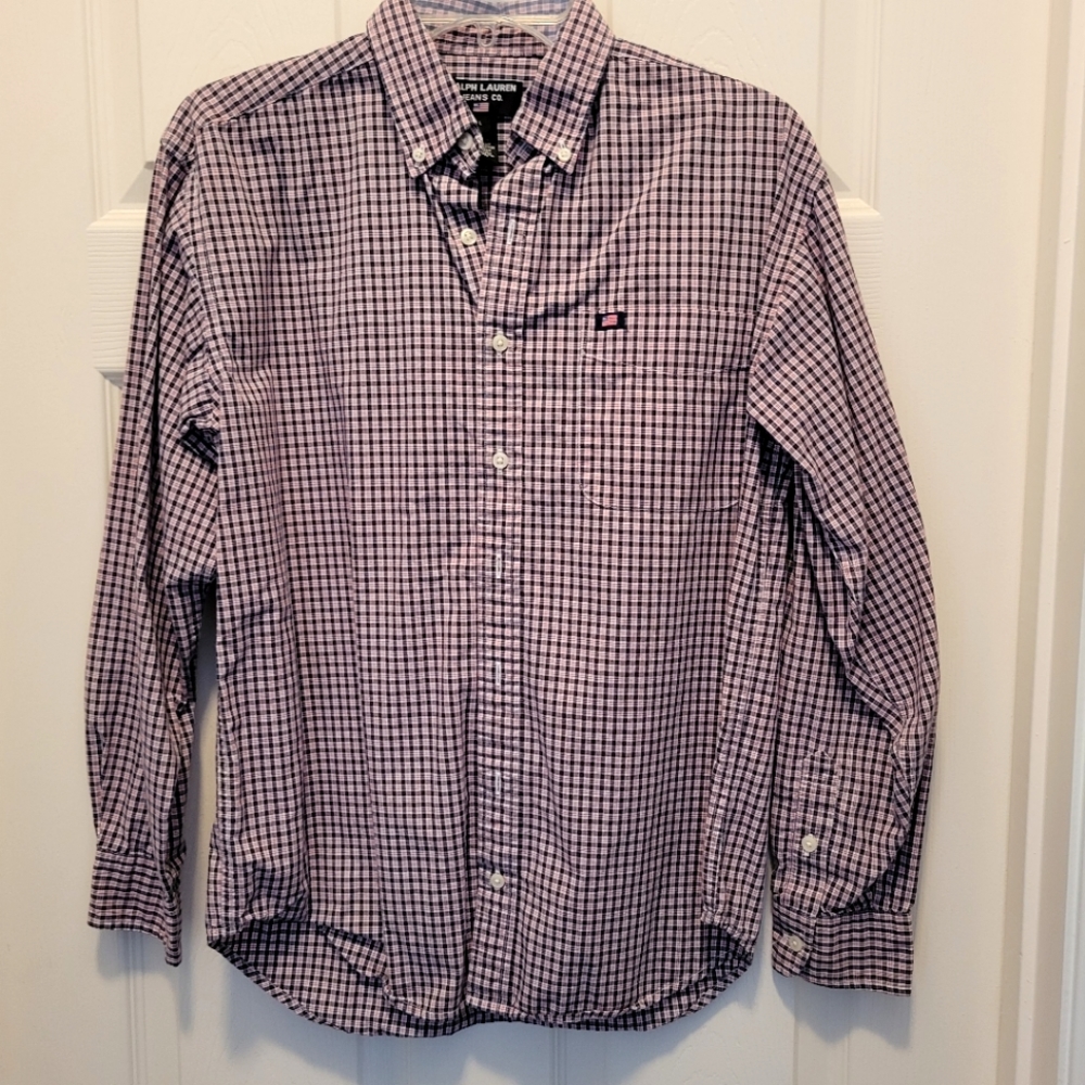 Ralph Lauren Jeans Co. Youth Size Large Plaid Shirt Long Sleeve